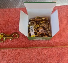 NEW-Heavy Duty Solid Brass Swivel Strap Bolt Snap Hooks Box of 10 FREE SHP