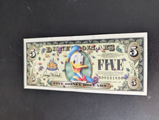 2005 "A" $5 UNC Disneyland Dollar Donald duck 50th anniversary with bar code