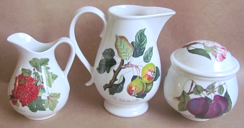 PORTMEIRION POMONA PATTERN LATTIERA, CREMA E ZUCCHERIERA (11759)