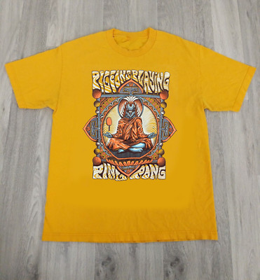 Pigeons Playing Ping Pong Concert Gold Unisex T-Shirt Cotton Men Women PR750