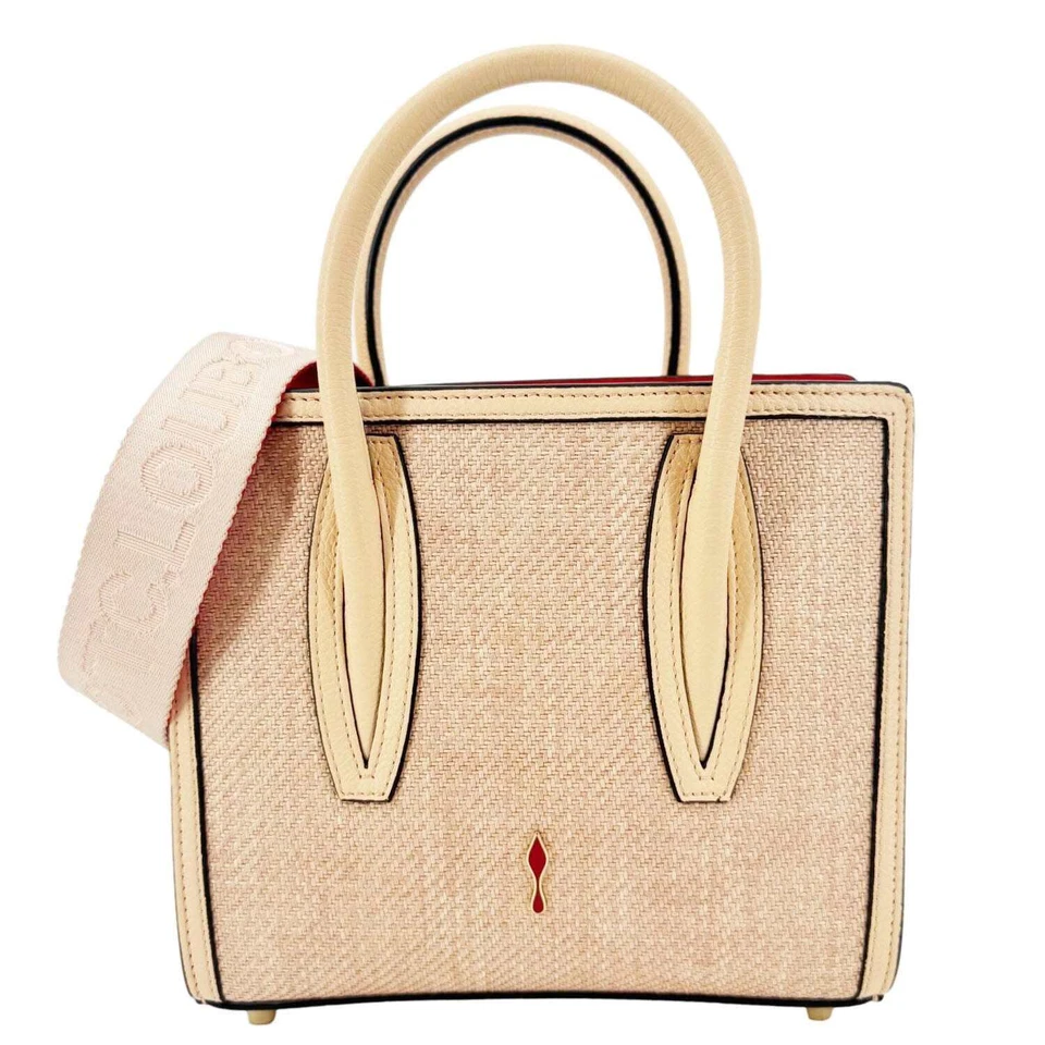 CHRISTIAN LOUBOUTIN Mini Paloma Canvas Tote Bag Peach