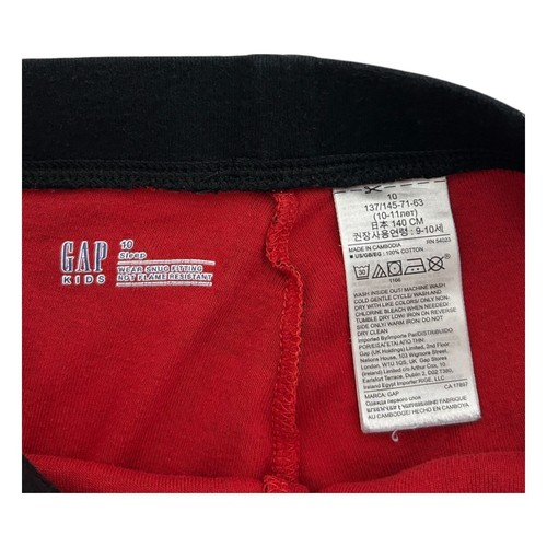 Gap Kids Size 10 Red & Black Buffalo Plaid Pajama Set Cotton Snug Fit Sleepwear - Picture 9 of 15