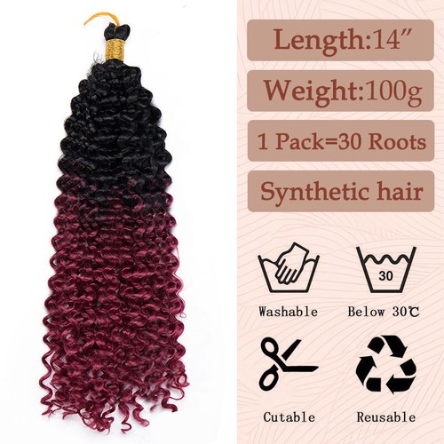 CLEARANCE 1/3/5 Packs Water Wave Curly Braids Hair Extension Afro Braid Twist - Picture 8 of 42