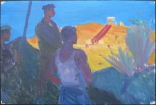 Soviet Socialist Realist Painting,Armenian Laborers,Armenia 1950s,Armenie,Oil