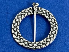 SCARCE ANTIQUE SCOTTISH IONA SOLID SILVER ANNULAR PLAID BROOCH 1922