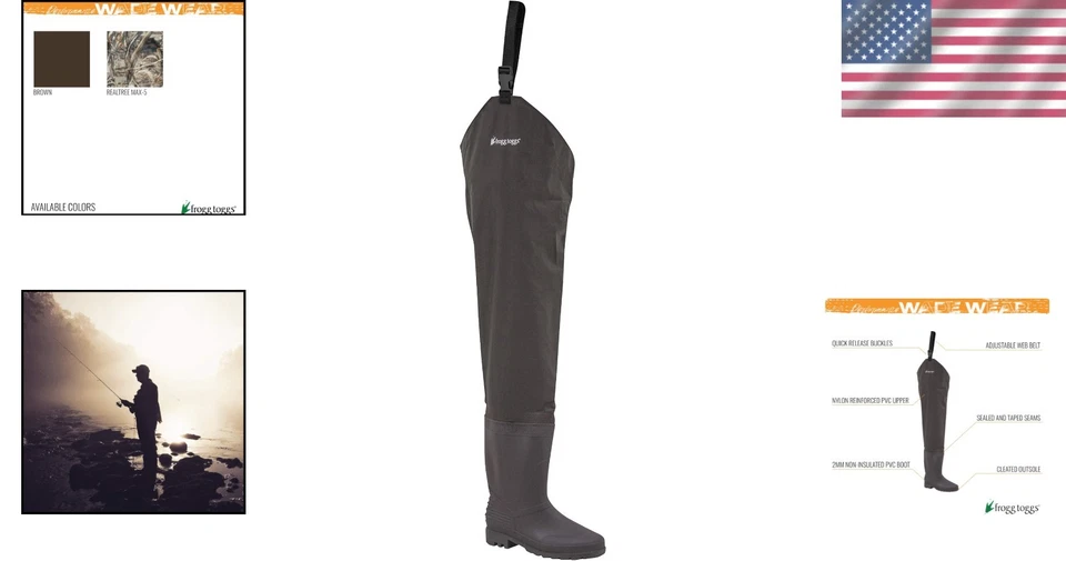 Adjustable Rana II Fishing Waders - Waterproof PVC Hip Boots for All Seasons - Image 2 of 4