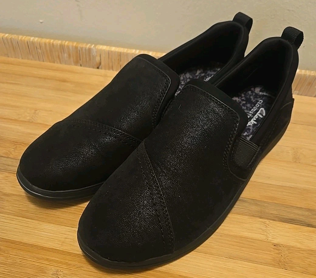 Scarpe basse mocassini Clarks Cloudsteppers Breeze Bali nere taglia 8 M