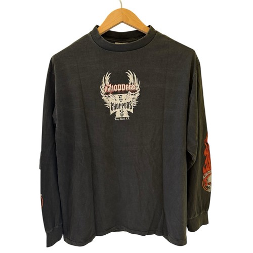 West Coast Choppers Vintage Rare Skull Flame Long sleeve Y2K Reprint XL - Picture 2 of 5