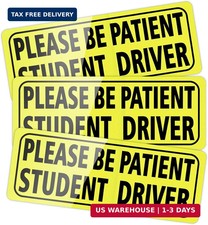 JUSTTOP 3PCS Student Driver Safety Attention Sign, Black Student Driver Magnet f