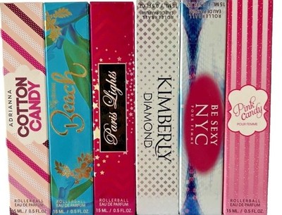 6 PC Cotton Candy,Beach,Paris,Kimberly,Be Sexy,Pink EDP 15ml/0.5 fl.oz each~