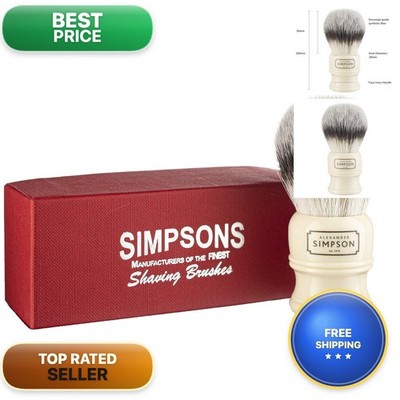 Simpson Shaving Brushes Trafalgar 3 T3 Synthetic Faux Handle Ivory