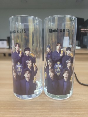 Official BTS x Kloud Beer Glass Cup Limited Edition 2pcs Set (No Box) K-POP Rare