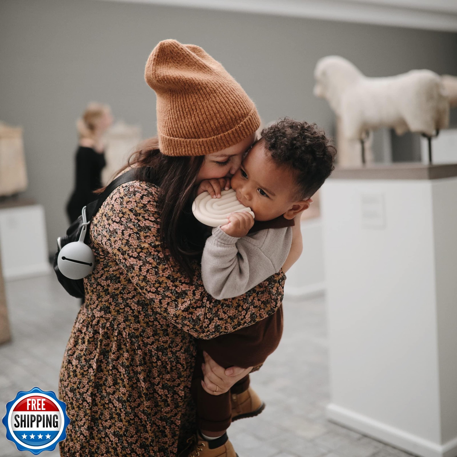 mushie Silicone Baby Teether Toy | Rainbow (Shifting Sand)