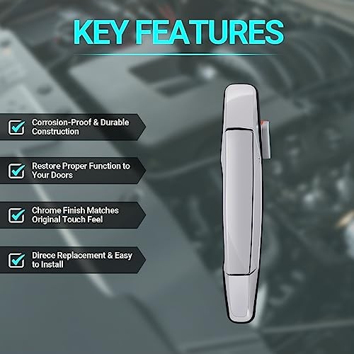 Exterior Chrome Door Handle, Front Passenger Side, Compatible with 2007-2014 