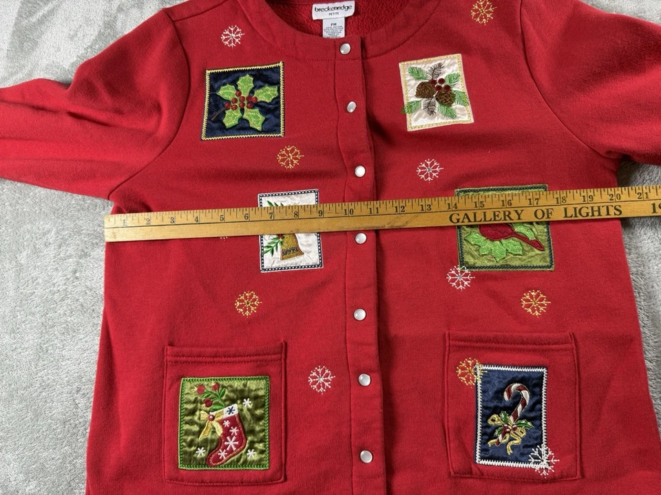 Sudadera Breckenridge Navidad Snap Up Pequeña M Y2K Años 90 De Colección Abuela Núcleo Foto 4 de 4
