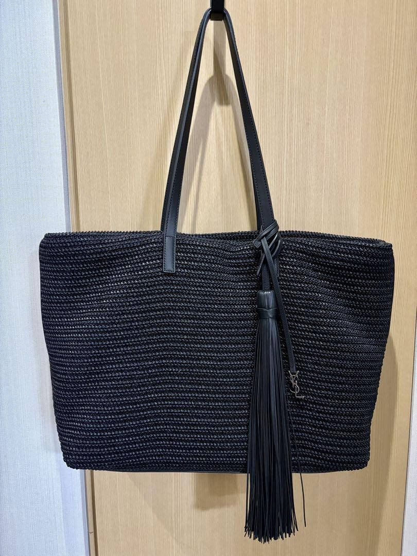 Borsa tote Yves Saint Laurent in pelle nera usata prodotto autentico dal Giappone