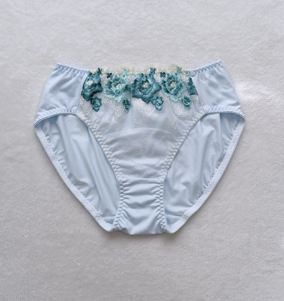 Set Of 2！US-S/JP-L  Japanese VTG Style Classic Floral Embroidery Nylon Panties - Image 2 of 4