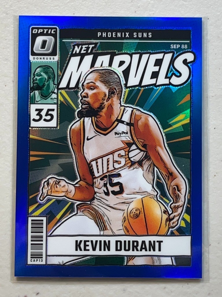 Kevin Durant 2024-25 Panini Donruss Optic /49 Blue Prizm Net Marvels #18 Suns