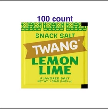 100 Packets Twang Twangerz Classicz Lemon Lime Flavored Salt Topping | 0.03oz