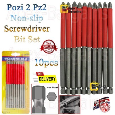 10 Stück rutschfeste Bohrschrauber Kohlenstoffstahl 6'' 150 mm Schraube SECHSKANT Bit Set