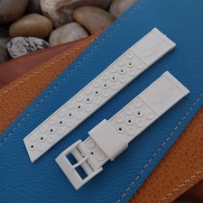 18mm Sea Horse Skindiver White nos 1960s Vintage Dive Watch Band