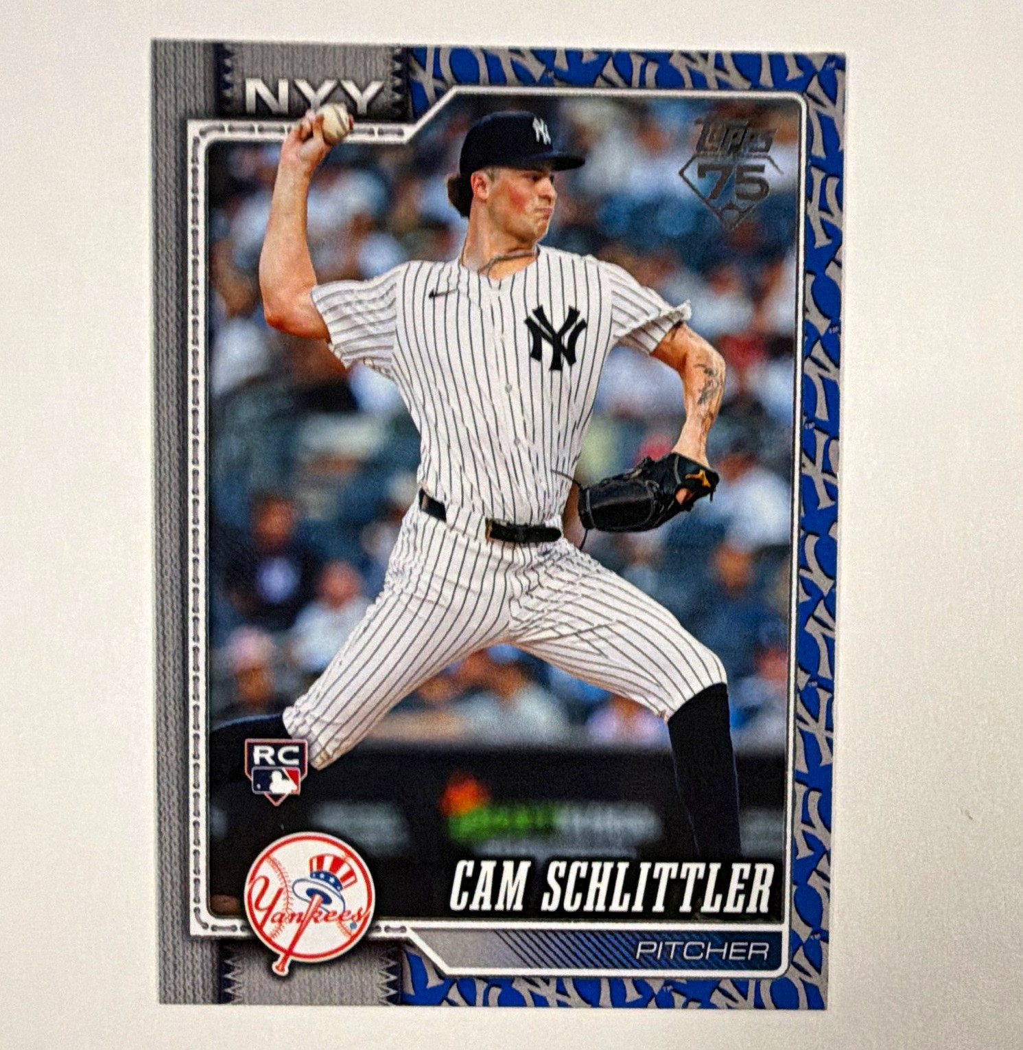 Topps 2026 Series 1 Cam Schlittler Team Color Border RC #111 Yankees