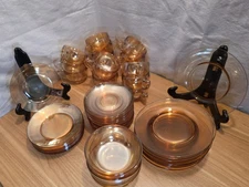 Vintage Jeannette Moderne Marigold Carnival Glass Lot - 52 Pieces