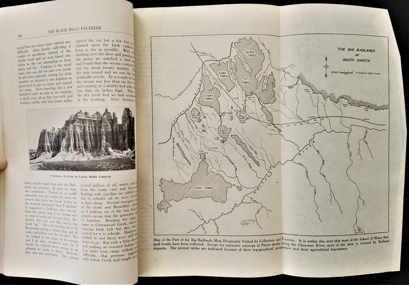 May 1930 vintage BLACK HILLS ENGINEER mines BADLANDS w foldout MAP south dakota