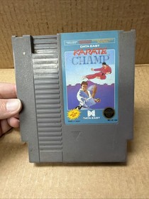 Lot Of 5 NES Games, Double Dragon, Steel Cage Challenge, Karate Champ Tested