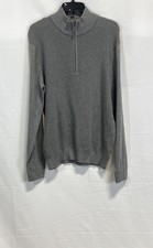 Michael Kors Men's Gray Cotton Waffle Knit Quarter Zip Sweater NWT Sz L