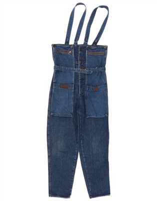 Vintage Damen Jeans Overall UK 10 Small Blau GR06