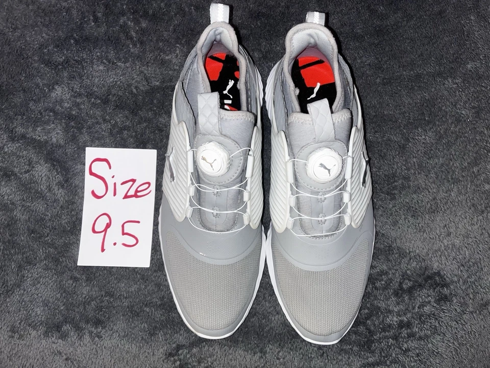 Puma Golf Ignite PwrAdapt Caged DISC Golf Shoes Mens Size 9.5 US Gray/white - Image 4 of 4