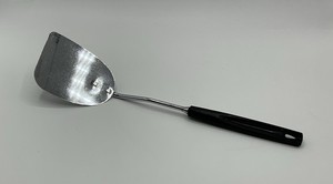 1 Vintage Ekco Solid Chromium Plated Metal Spatula Black Handle Made in the USA