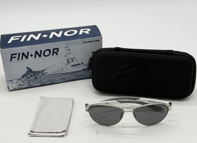 Fin-Nor Sea Shore Polarized Fishing Sunglasses Grey Glass Silver/Black/Sky Blue