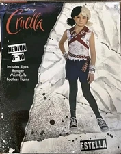 Disney Cruella's Estella Medium 8-10 4pcs multicolor Costume-NEW FREE SHIPPING 