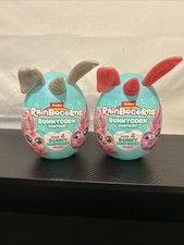 2- Zuru RainBocoRns w/ Cotton Tails Bunnycorn Surprise silver pink Ears