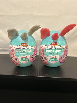 2- Zuru RainBocoRns w/ Cotton Tails! ~Bunnycorn Surprise!~silver & pink  Ears