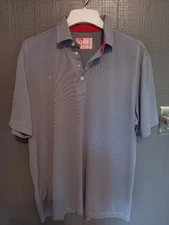Chik-Fil-A  Shirt Polo Top Work Employee XL Team Striped Button Blue