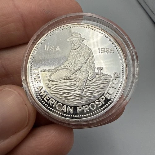 1986 Engelhard Prospector (PROOF) Extremely Rare 1 Oz Silver **Only 500 Minted**