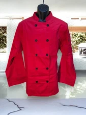 Chef Code Men’s M Kitchen Coat Red Uniform Jacket or Costume Cosplay Cook Shirt