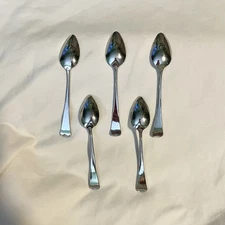 *EUC* (5) Oneida Stainless Steel Grapefruit Spoons - 6.5" Long - Serrated Teeth