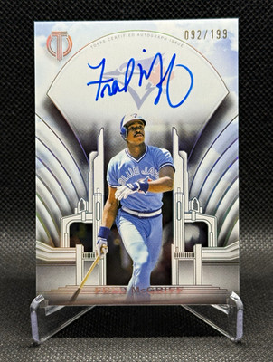 2026 Topps Tribute Fred McGriff Blue Jays Crest Calligraphy OC Auto /199 TCC-FM