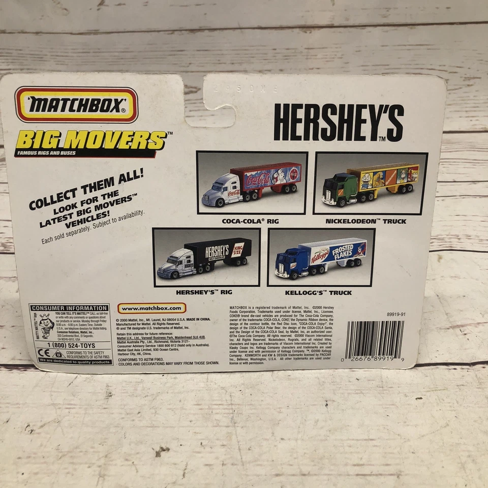 De colección Matchbox Big Movers Famous Rigs HERSHEY'S RIG 2000 Nuevo Sellado Foto 3 de 4