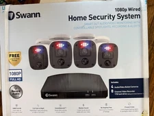 swann home security system 1080P, 4 cameras, 8 channels