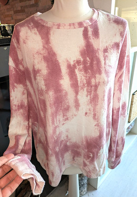 TIME AND TRU * Pullover BatikOptik WEIßton LILAton * Gr. M