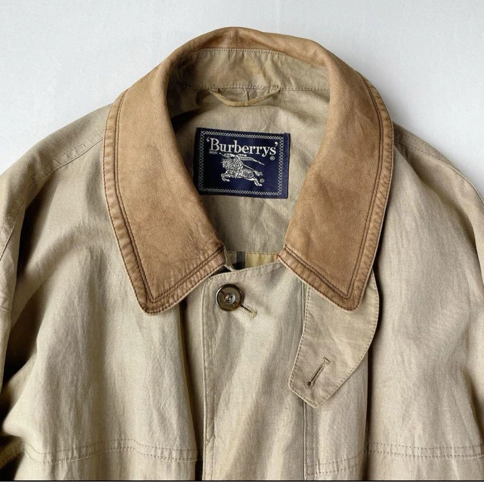 Burberry linen coat with leather collar - Image 2 of 4