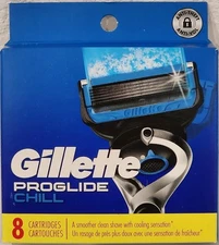 Gillette Fusion ProGLIDE Chill 8 Count Razor Blades NIB 5 blades Per Cartridge 