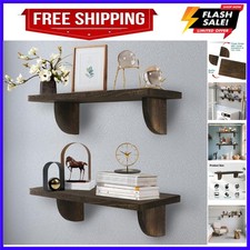 Floating Shelf, 15.5 Inch Floating Shelves for Wall Set of 2, Rustic Wood Wal...
