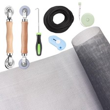 Windows Screen and Screen Door Repair Kit - 48"x118" Fiberglass Mesh Gray wit...