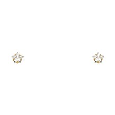 NEW 14K YELLOW GOLD 4MM STAR ST SCREW BACK STUD EARRINGS